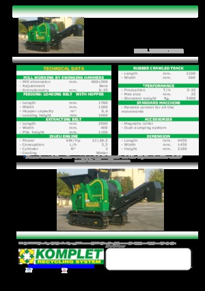 Mobilní čelisťové drtiče Komplet MILL TRACK M 5000 