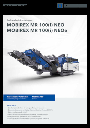 Mobilní čelisťové drtiče Kleemann MR 100i NEO