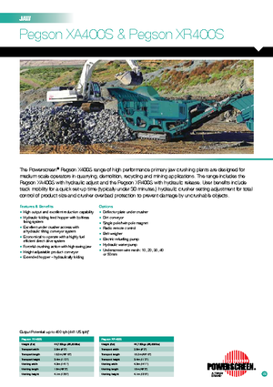 Mobilní čelisťové drtiče Powerscreen Pegson XR 400 S