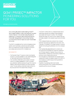 Mobilní čelisťové drtiče Sandvik QI341