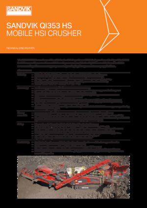 Mobilní čelisťové drtiče Sandvik QI353 HS