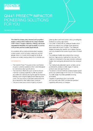 Mobilní čelisťové drtiče Sandvik QI441 SDHS