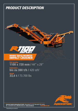 Mobilní čelisťové drtiče Rockster R1100D