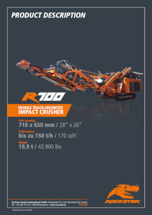Mobilní čelisťové drtiče Rockster R700