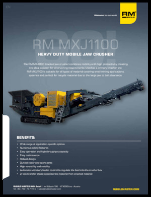 Mobilní čelisťové drtiče Rubble Master RM MXJ1100