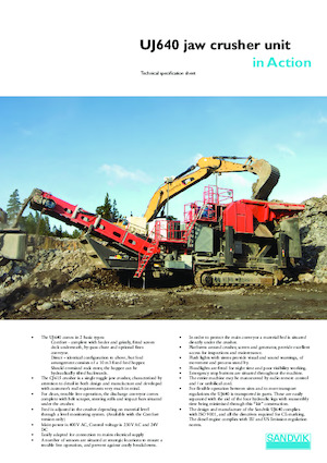 Mobilní čelisťové drtiče Sandvik UJ640E