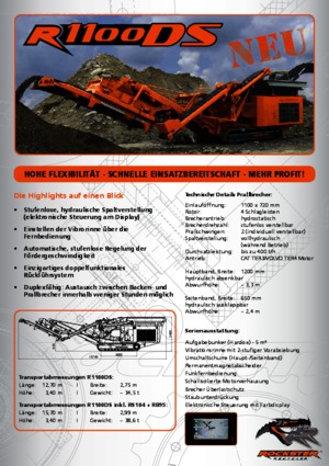 Mobilní čelisťové drtiče Rockster R1200D 