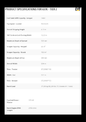 Skrejpry Caterpillar 637K
