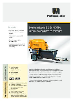 Šneková čerpadla Putzmeister S 5 EVTM