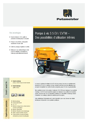 Šneková čerpadla Putzmeister S 5 EVTM