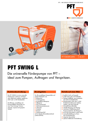 Šneková čerpadla PFT Swing L 400