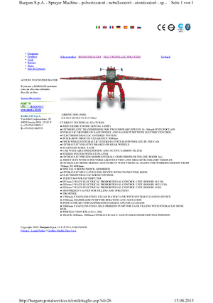 Samojízdné postřikovače Bargam Airone 2000