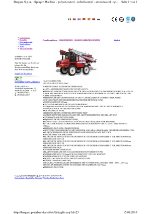 Samojízdné postřikovače Bargam Mac 2000 ES C