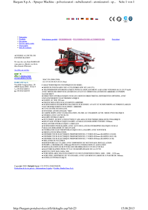 Samojízdné postřikovače Bargam Mac 2000 ES C