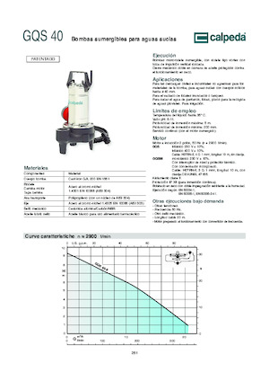 Čerpadla odpadních vod Calpeda GQV 50-8
