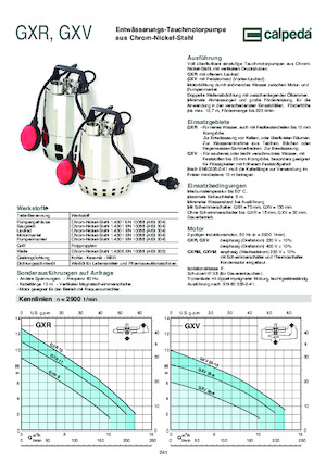 Čerpadla odpadních vod Calpeda GXR 12-18