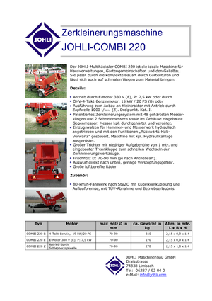 Drtičky Johli Combi 220 B
