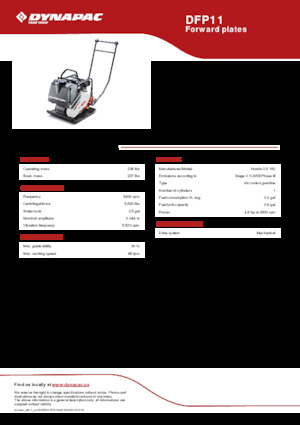 Jednosměrné vibrační desky Dynapac DFP11