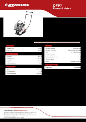 Jednosměrné vibrační desky Dynapac DFP7