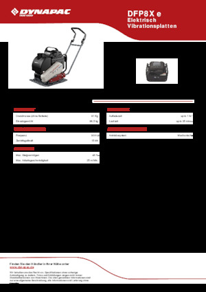 Jednosměrné vibrační desky Dynapac DFP8X e