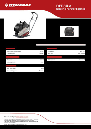 Jednosměrné vibrační desky Dynapac DFP8X e