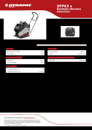 Jednosměrné vibrační desky Dynapac DFP8X e