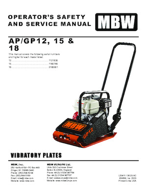 Jednosměrné vibrační desky M-B-W GP 18