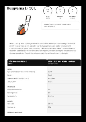 Jednosměrné vibrační desky Husqvarna LF 50 L