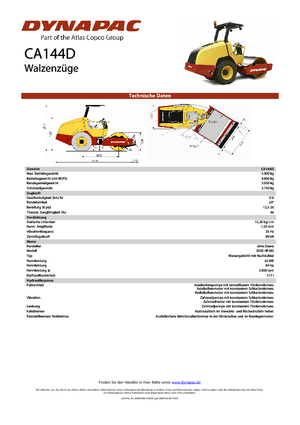 Tahačové válce Dynapac CA 144 D