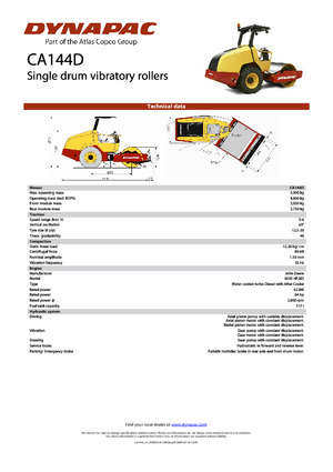 Tahačové válce Dynapac CA 144 D