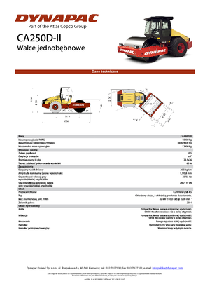 Tahačové válce Dynapac CA 250 D-II