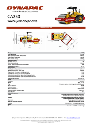 Tahačové válce Dynapac CA 250