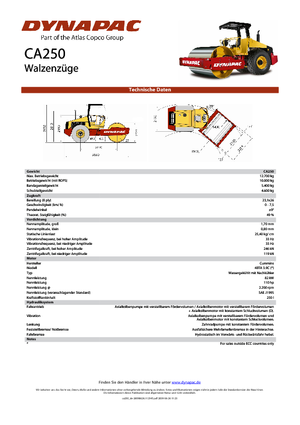 Tahačové válce Dynapac CA 250