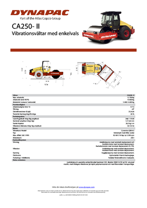 Tahačové válce Dynapac CA 250-II