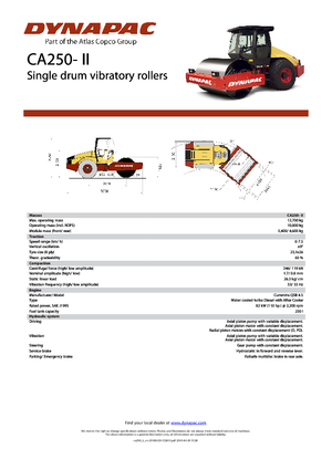 Tahačové válce Dynapac CA 250-II