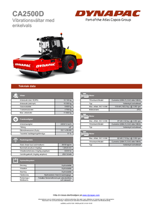 Tahačové válce Dynapac CA 2500 D