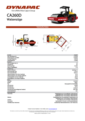 Tahačové válce Dynapac CA 260 D
