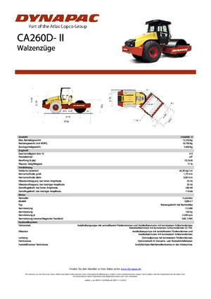 Tahačové válce Dynapac CA 260 D-II