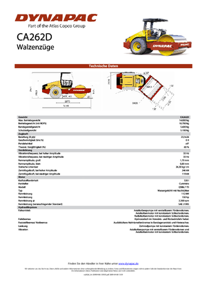 Tahačové válce Dynapac CA 262 D