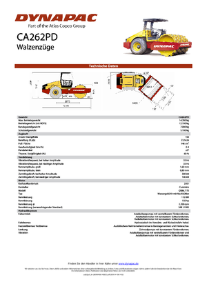 Tahačové válce Dynapac CA 262 PD