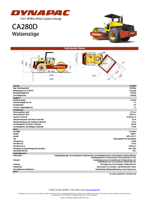Tahačové válce Dynapac CA 280 D