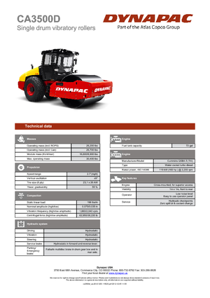 Tahačové válce Dynapac CA 3500 D