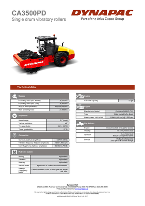 Tahačové válce Dynapac CA 3500 PD