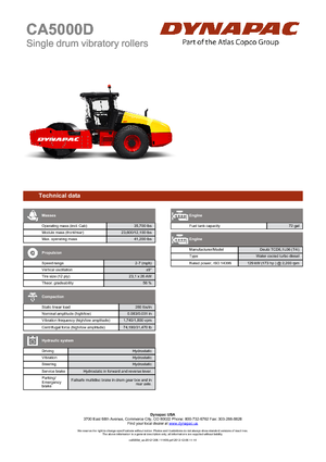 Tahačové válce Dynapac CA 5000 D