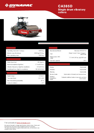 Tahačové válce Dynapac CA385D