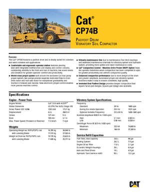 Tahačové válce Caterpillar CP74B