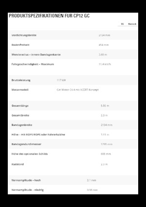 Tahačové válce Caterpillar CP12GC