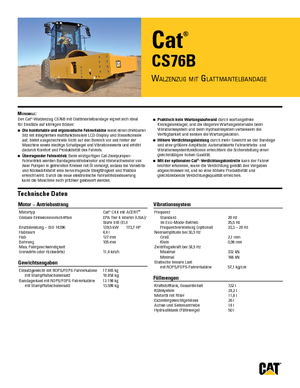 Tahačové válce Caterpillar CS76B