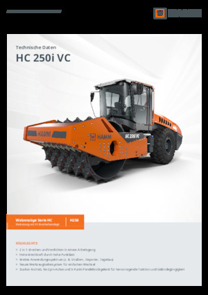 Tahačové válce Hamm HC 250i VC