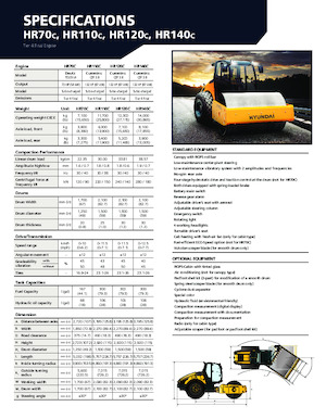 Tahačové válce Hyundai HR70C